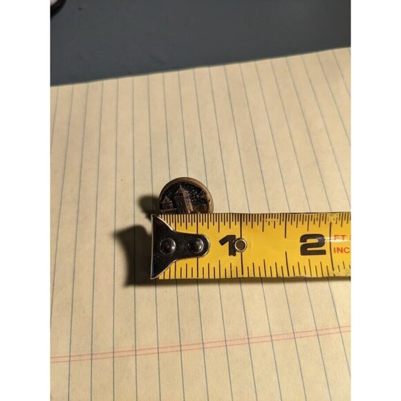 Medevil Castle/Fort European Vintage Picture Button near river with bridge moat - Picture 3 of 4